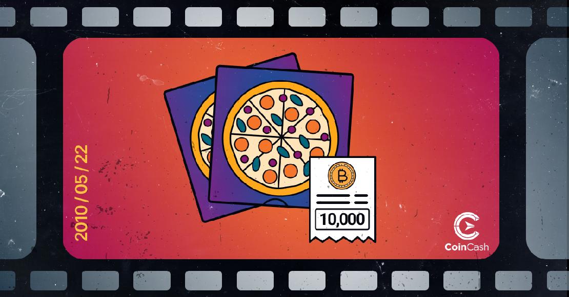 Pizza dobozok egy 10 000 bitcoinos számlával